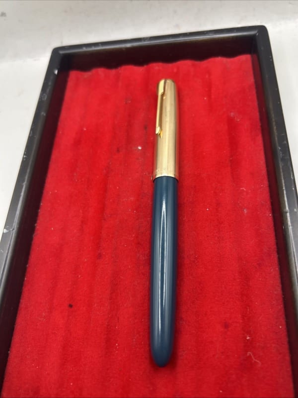 Parker 51 Fountain Pen Teal Custom Cap Medium Nib