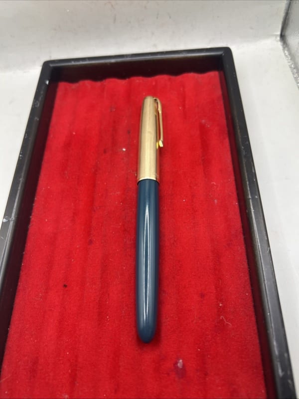 Parker 51 Fountain Pen Teal Custom Cap Medium Nib