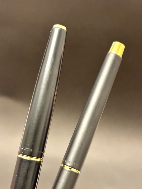 NOS Parker 45 Aerometric Fountain Pen Black Lacquered Set Argentina (Bfp589)