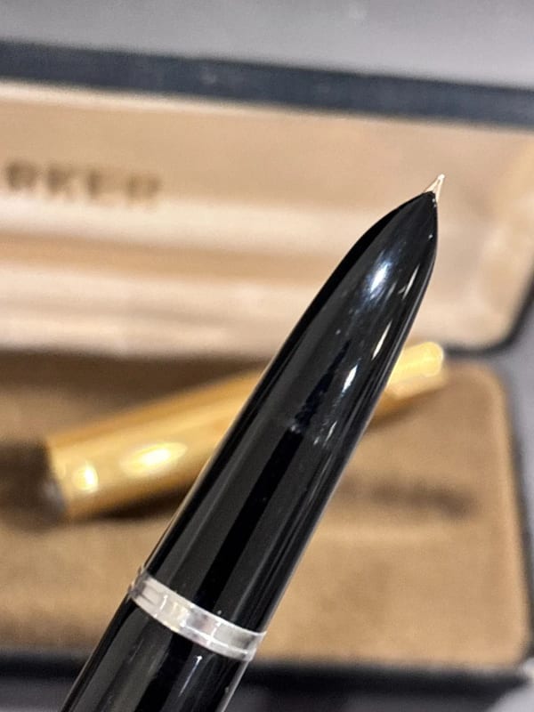 NOS Parker 51 Aerometric Fountain Pen Black Argentina (Bfp721)