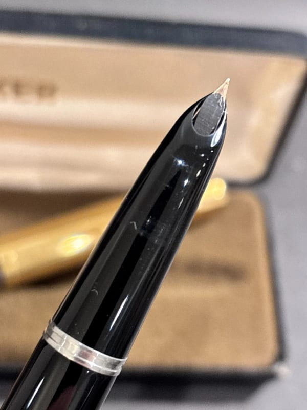 NOS Parker 51 Aerometric Fountain Pen Black Argentina (Bfp721)