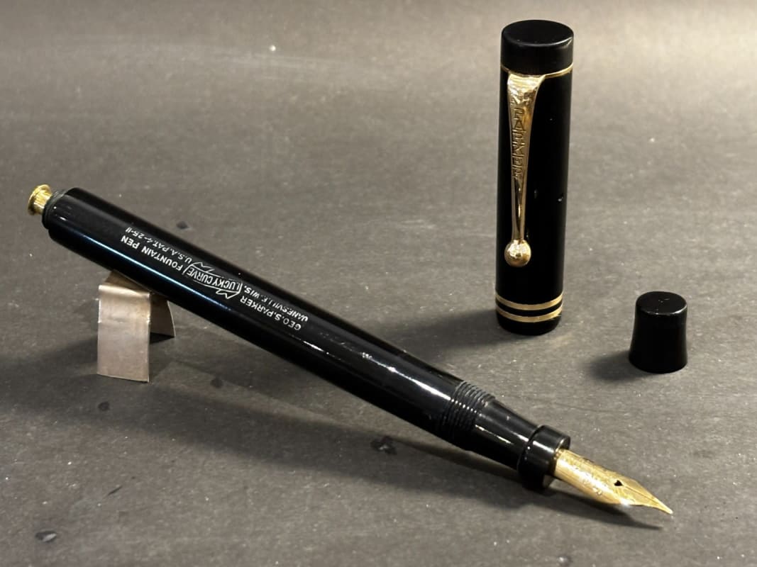 Parker Jack Knife Lucky Curve 20 Fountain Pen Gold 3 Nib - Restored (Bfp709)