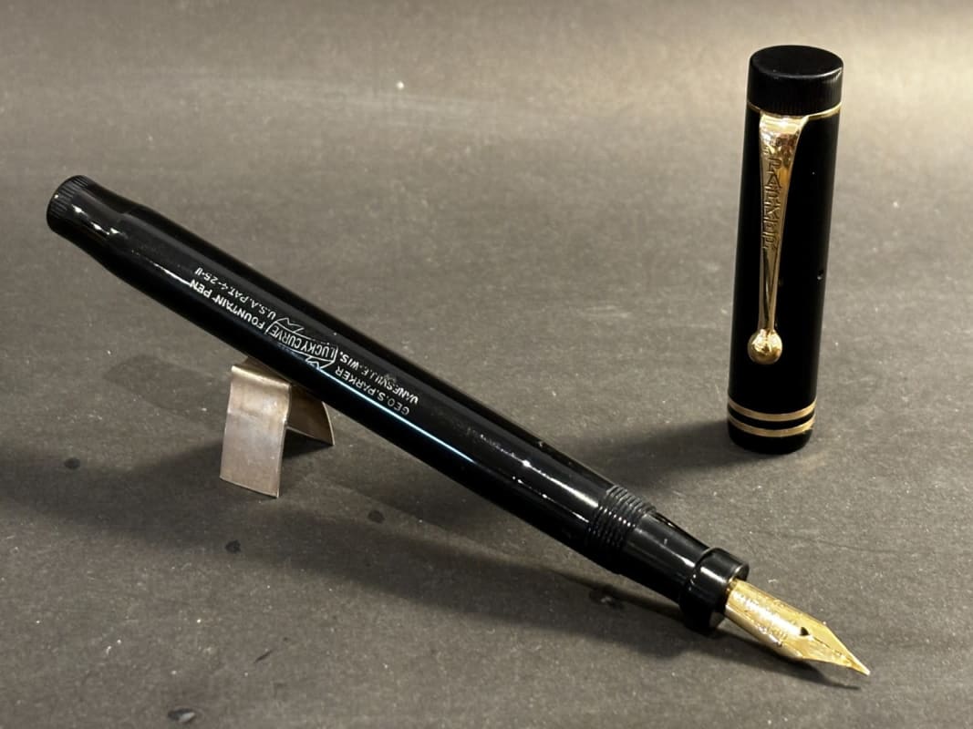 Parker Jack Knife Lucky Curve 20 Fountain Pen Gold 3 Nib - Restored (Bfp709)