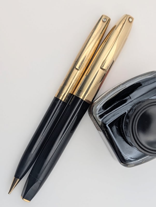 Rare Vintage Sheaffer PFM V Fountain Pen & Pencil Set  – Fully Restored