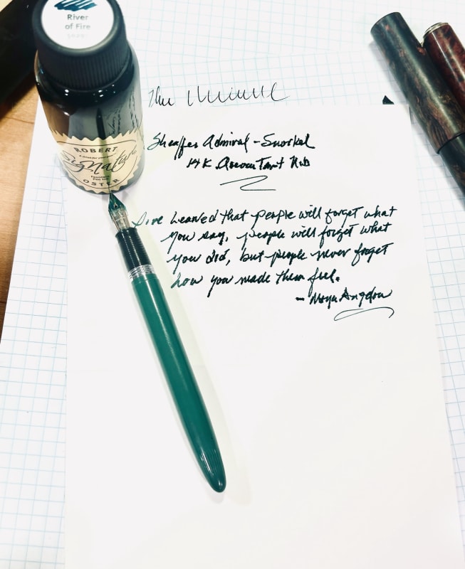 Vintage 1950s Sheaffer Admiral Snorkel Fountain Pen - Pastel Green with 14K Accountant Nib