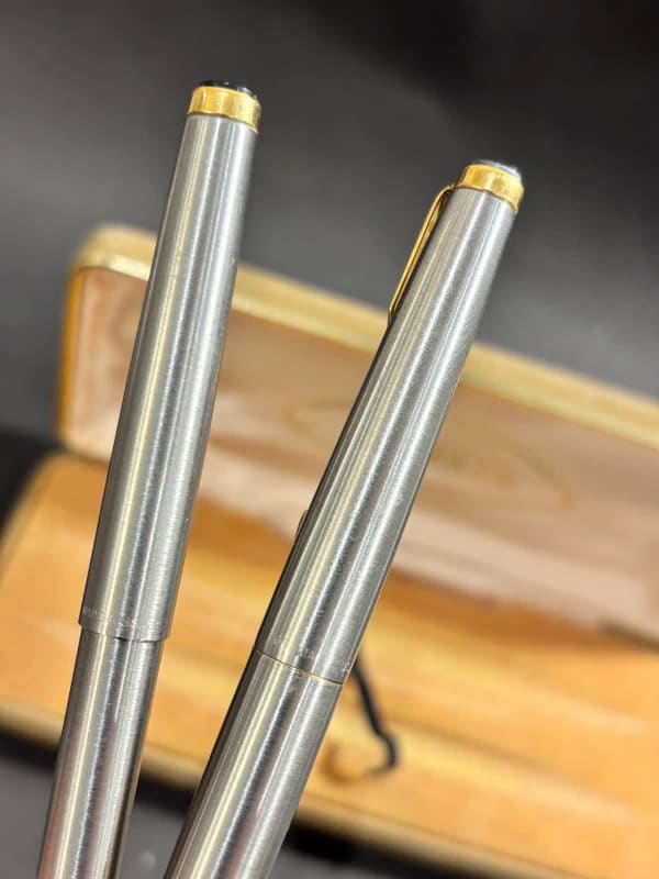 Parker 50 Falcon Fountain Pen + Bp Set Flighter Fine NOS Cased (Bfp715)