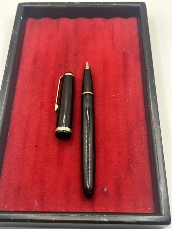 Vintage Jet Black Lamy 27 E Fountain Pen-14K Gold Extra Fine Nib-Germany 1950S