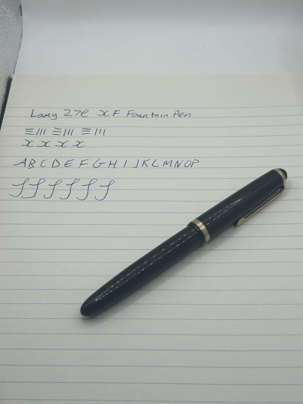 Vintage Jet Black Lamy 27 E Fountain Pen-14K Gold Extra Fine Nib-Germany 1950S
