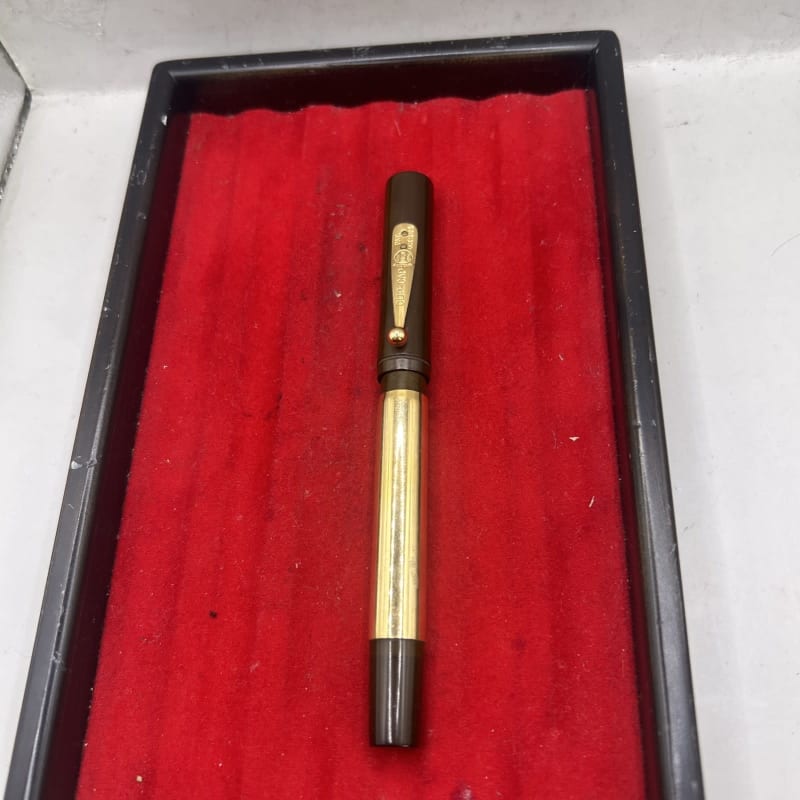 Waterman 14 Psf Fountain Pen Gold Plated Overlay Fine NIB