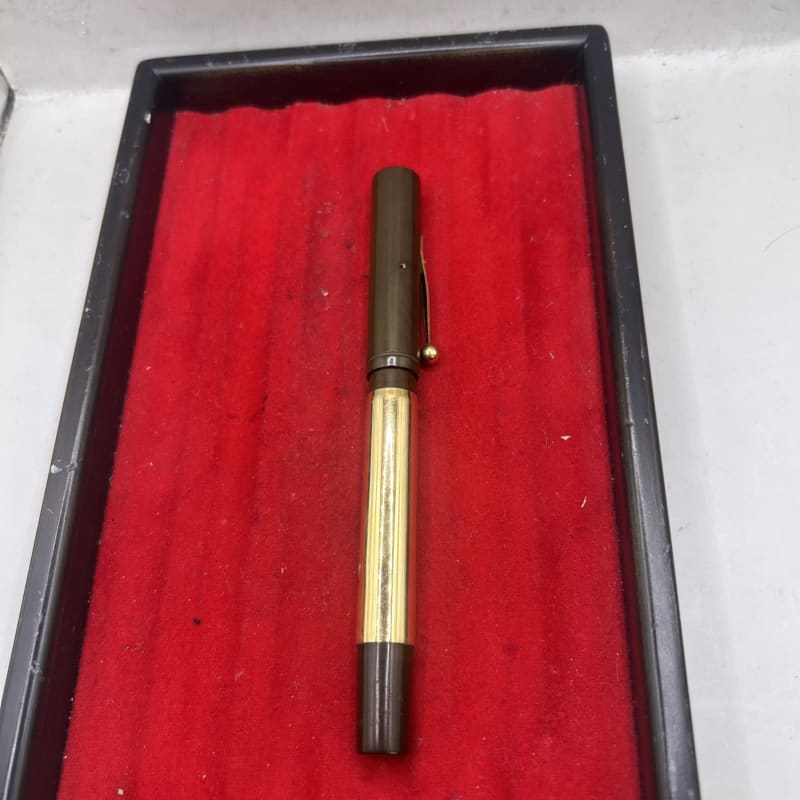 Waterman 14 Psf Fountain Pen Gold Plated Overlay Fine NIB