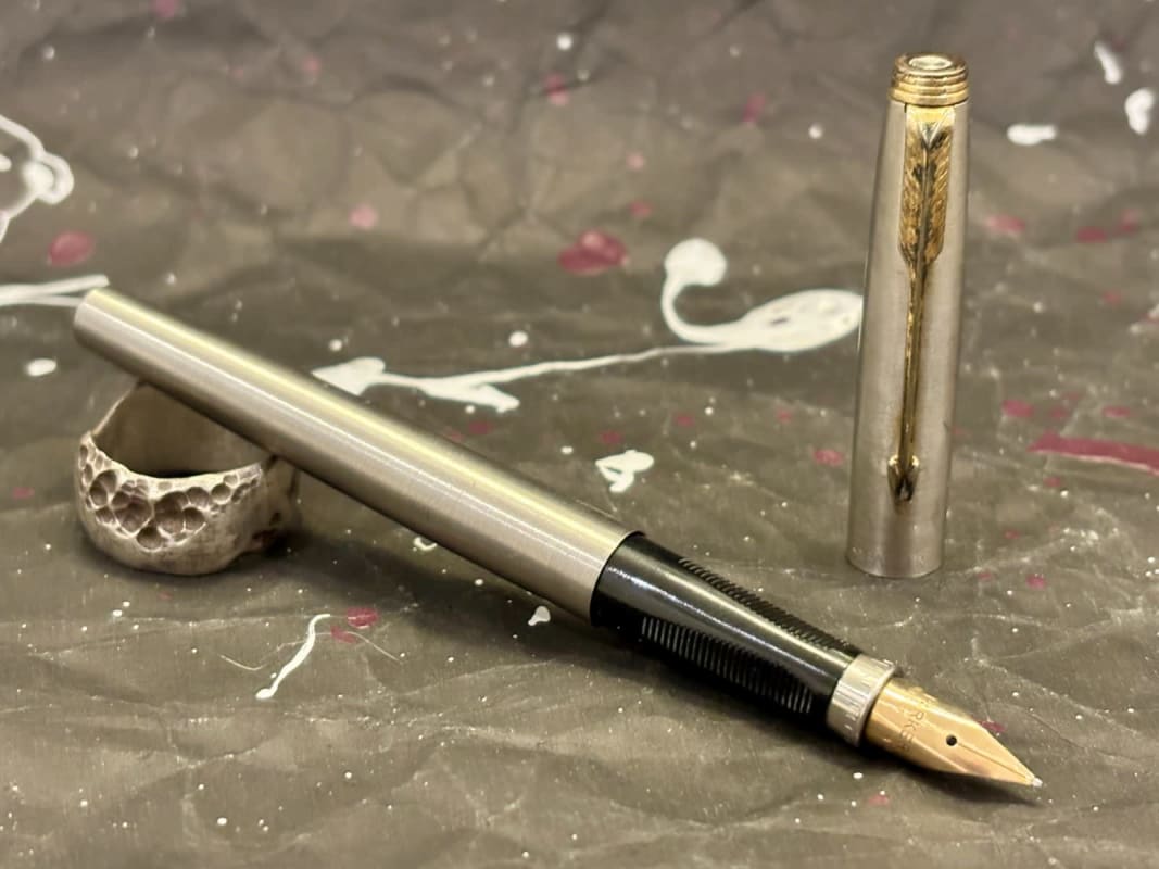 Parker 75 Fountain Pen Flighter W/Patina On Gold W/Converter - Restored (Bfp665)