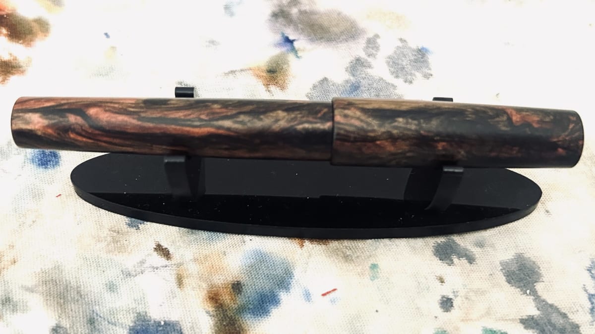 Carolina Pen Company-Bespoke Charleston Fountain Pen - 'Wood-like' Acrylic Stub Nib