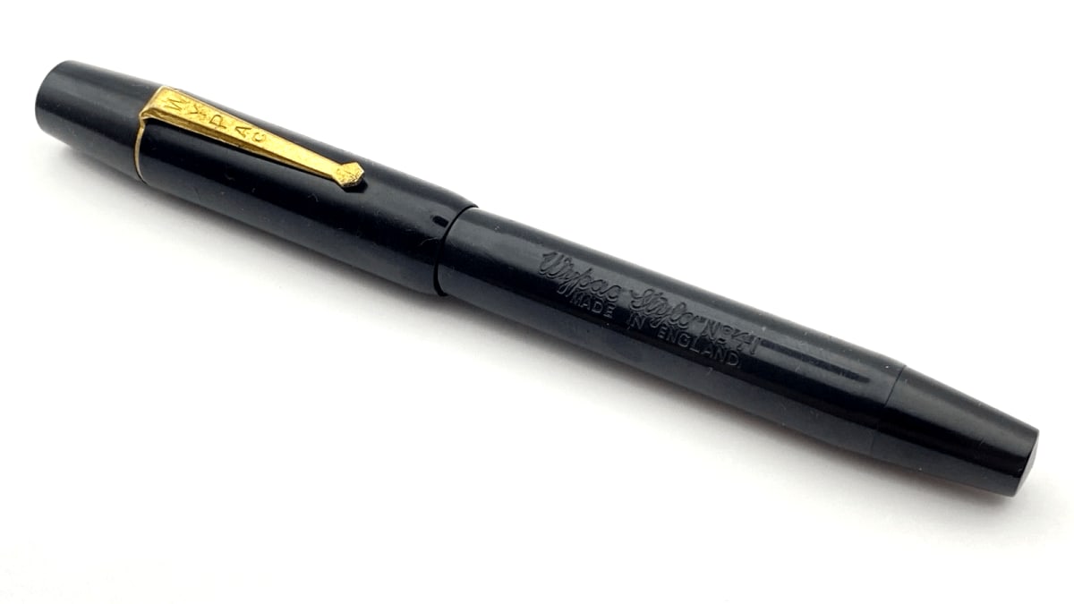 Vintage Wypac Stylo Pen No 41 In Black Hard Rubber Made In England Works Fine