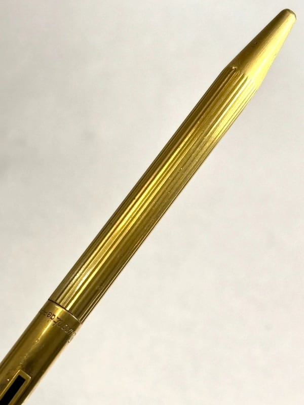 S.T. Dupont Ballpoint Pen Twist Gold Plated France Black Chinese Lacque