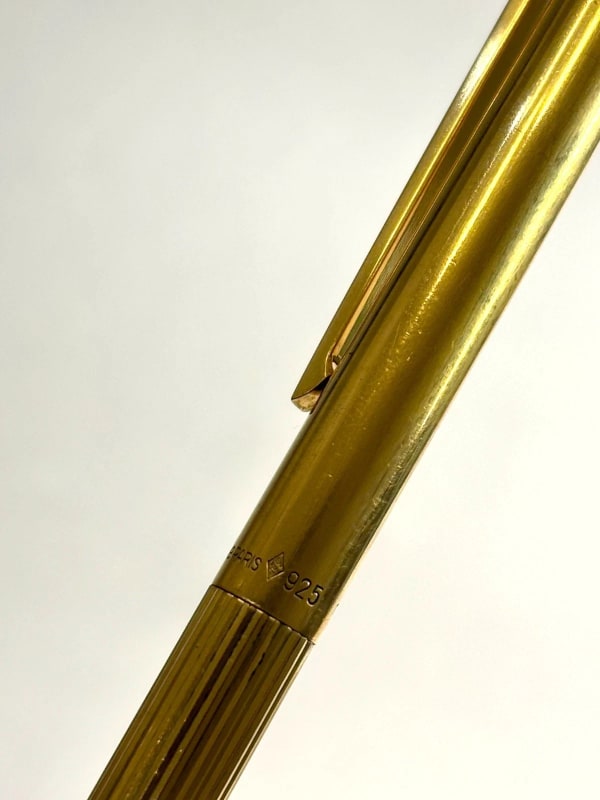 S.T. Dupont Ballpoint Pen Twist Gold Plated France Black Chinese Lacque
