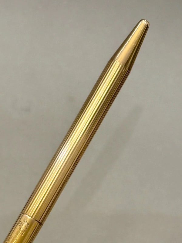 S.T. Dupont Ballpoint Pen Twist Gold Plated France Black Chinese Lacque