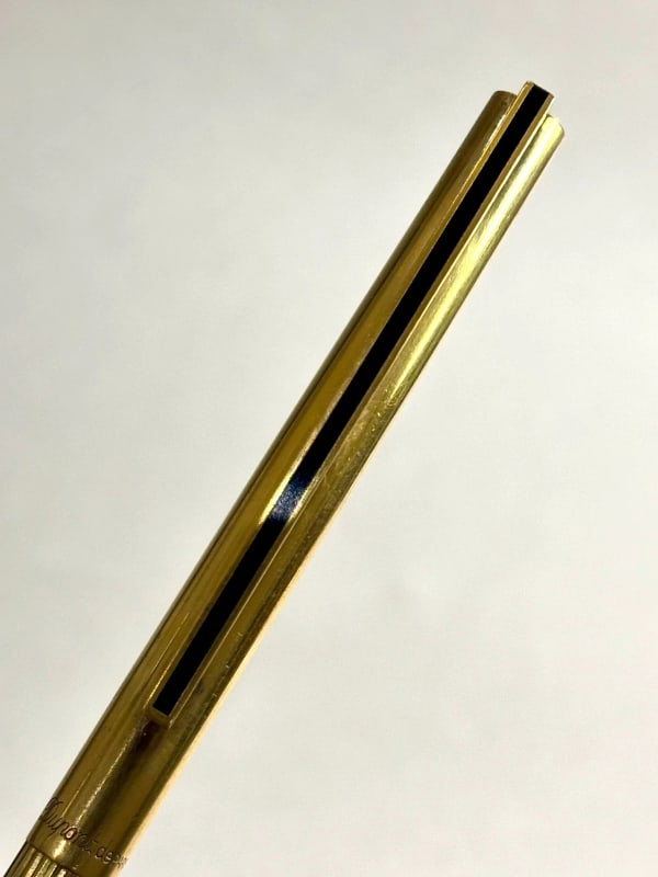 S.T. Dupont Ballpoint Pen Twist Gold Plated France Black Chinese Lacque