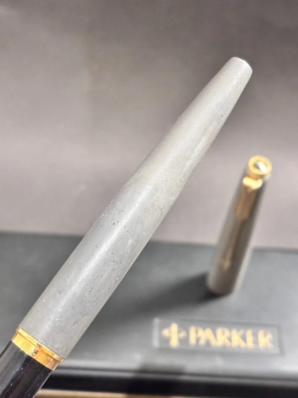 NOS Parker 45 Fountain Pen Rare Light Grey Lacquered Argentina (Bfp696)