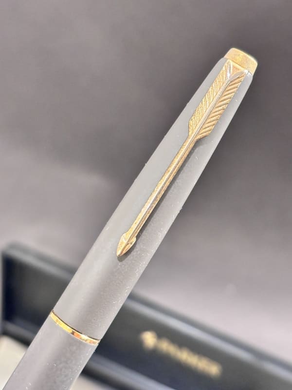 NOS Parker 45 Fountain Pen Rare Light Grey Lacquered Argentina (Bfp696)
