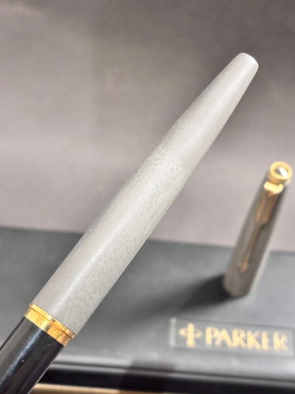 NOS Parker 45 Fountain Pen Rare Light Grey Lacquered Argentina (Bfp696)