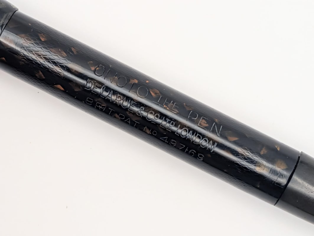 Grail Tier Vintage Onoto "The Pen" 5600 – Transparent Amber Mesh – Fully Restored Plunger Filler – 14K Gold De La Rue Nib – With Box (c. 1938-1939)