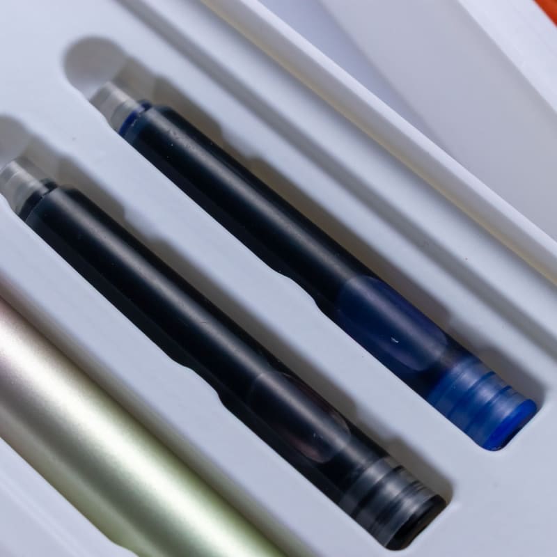 Wancher Clicker Set of 3 Retractable FM Nib Fountain Pen Blue Pink Orange Japan