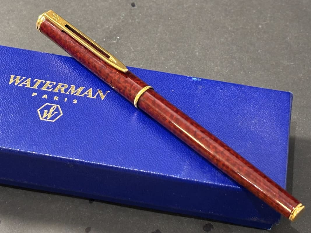 Waterman Executive Fountain Pen Red Marble Chinese Lacque 18K Nib - New (Bfp685)