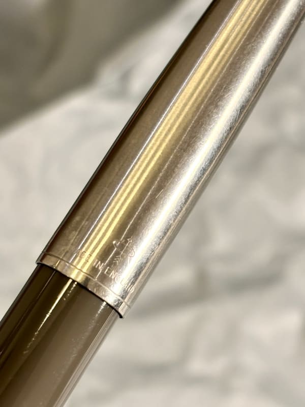 Parker 61 Fountain Pen Grey - Made in England - F gold nib- Restored (BFP619)
