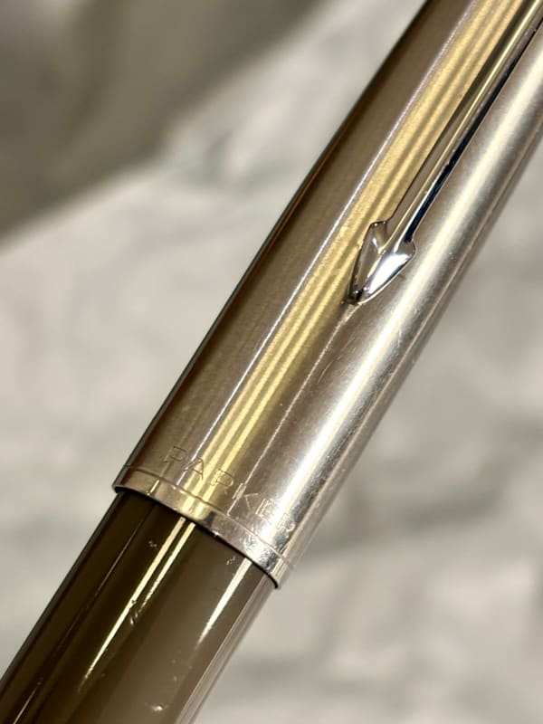 Parker 61 Fountain Pen Grey - Made in England - F gold nib- Restored (BFP619)