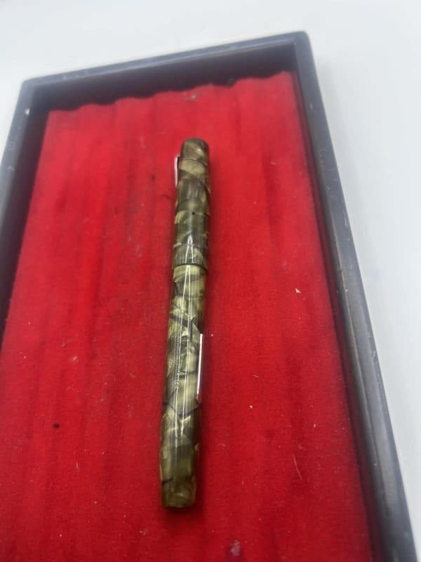 Swan Mabie Todd Self Filler Fountain Pen Green Marble