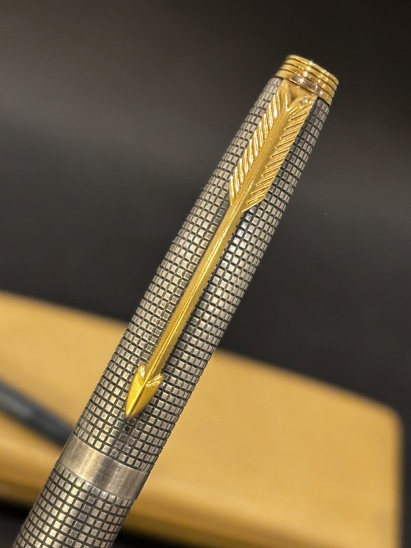 Parker 75 Cisele Sterling Silver Fountain Pen Disk Tassie - Restored (Bfp713)