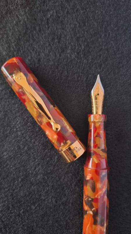 Danitrio Tosca Red / Rust Celluloid Fountain Pen, Jowo F nib