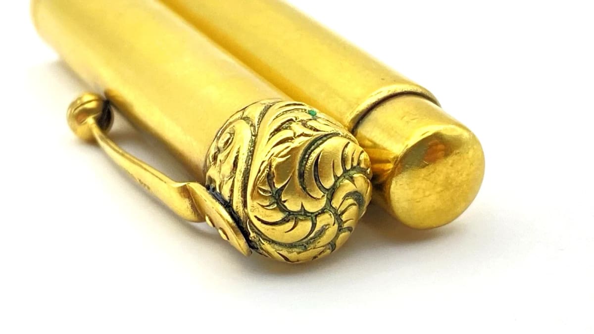 Vintage Uhlmanns Eterno Telescopic Fountain Pen Flexible 14K Gold Extra Fine NIB