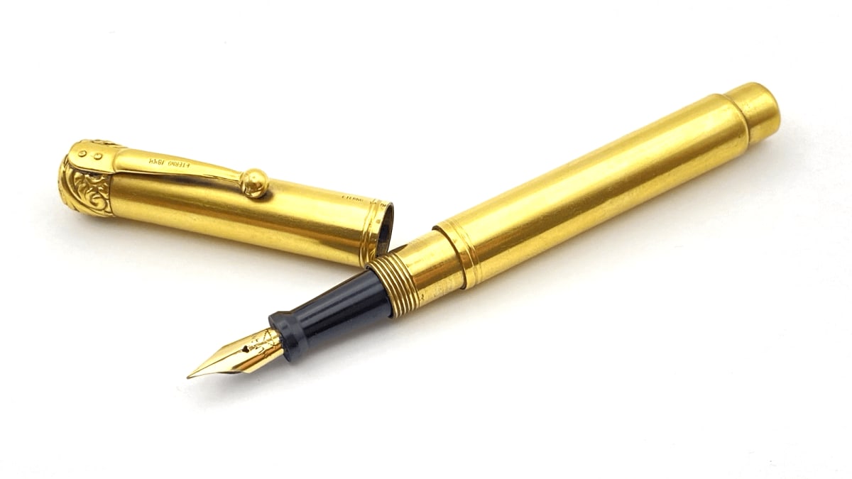 Vintage Uhlmanns Eterno Telescopic Fountain Pen Flexible 14K Gold Extra Fine NIB