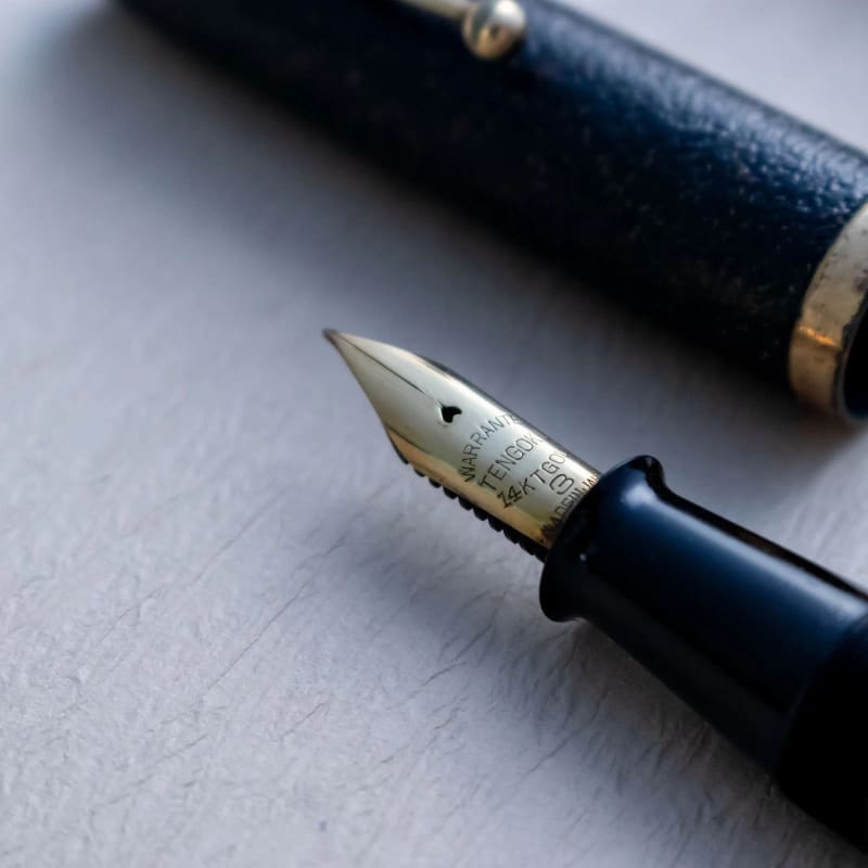 Vintage 1940S Ishime-Nuri Urushi Warranted 14Kt Gold 3 Nib Fountain Pen Japan