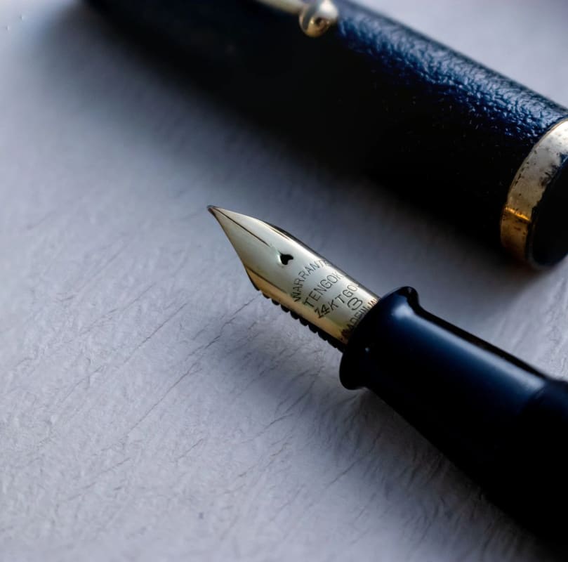 Vintage 1940S Ishime-Nuri Urushi Warranted 14Kt Gold 3 Nib Fountain Pen Japan