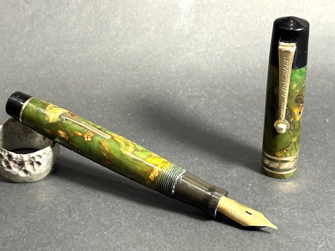 Wahl Eversharp Brazilian Green Lever Filler Flexy Nib - Restored (Bfp636)