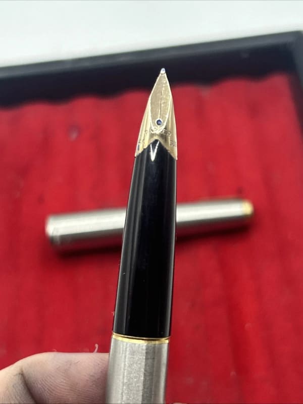 Vintage 1970'S Parker 65 Flighter De Luxe Fountain Pen And Ballpoint Pen F NIB