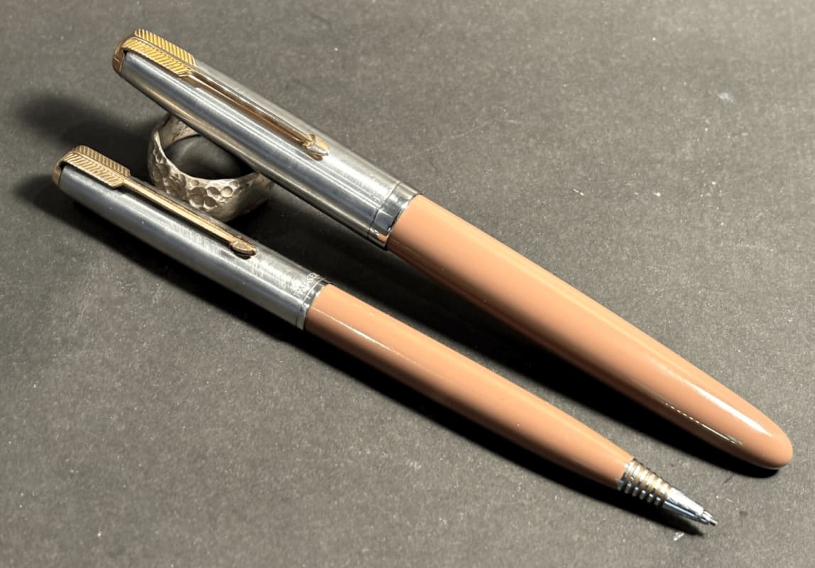 Parker 51 Aerometric Fountain Pen & Pencil Set Cocoa Two Tones Cap - Restored