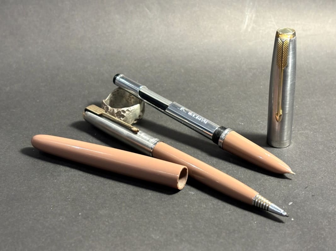 Parker 51 Aerometric Fountain Pen & Pencil Set Cocoa Two Tones Cap - Restored