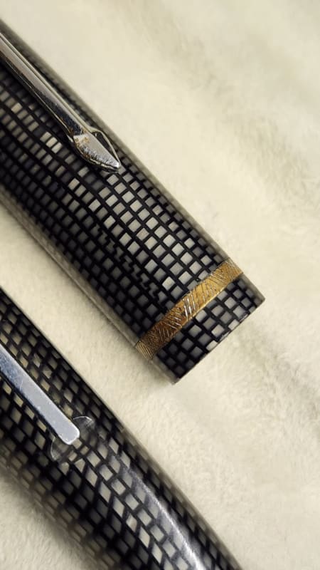 Vintage Japanese Platinum - "Lizard/Snake Skin" Celluloid - Steel chrome plated F nib 