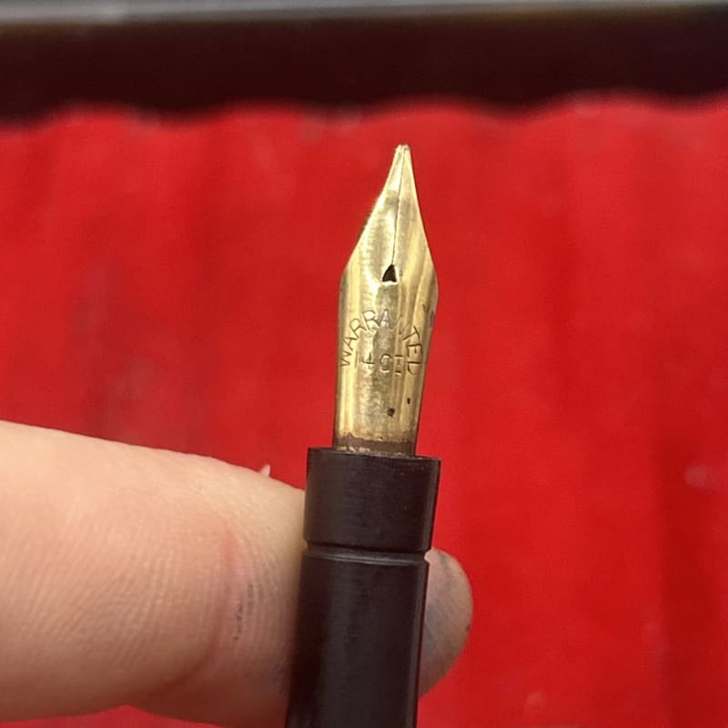 Eyedropper Fountain Pen London Silver Overlay 1919