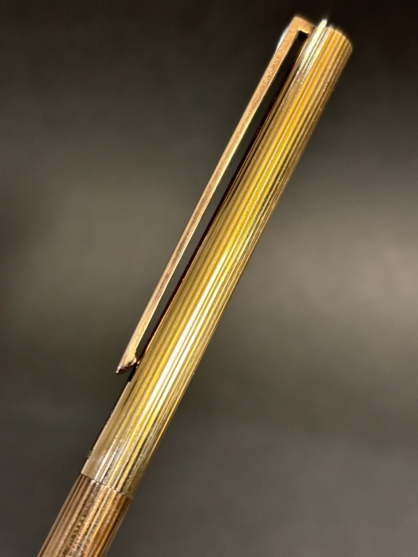 S.T. Dupont Ballpoint Pen Twist Gold Plated France (Bfp306)