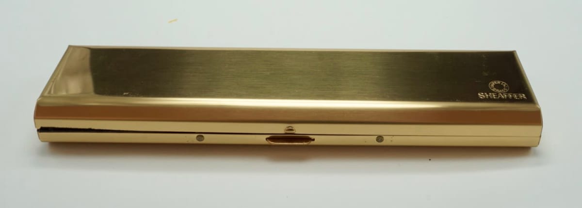 Sheaffer Targa Brass Fountain Pen Set including Pen Case and Cartridge Holder!