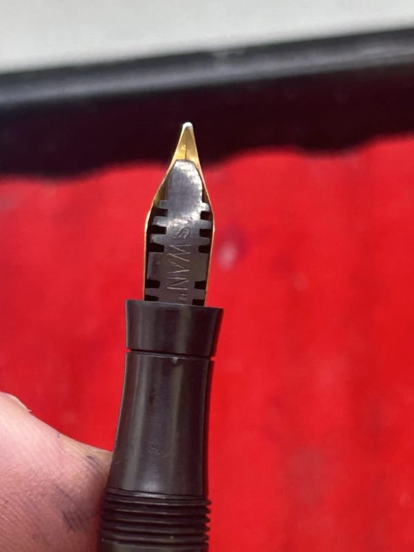 C1920'S Swan Safety Screw Cap Eyedropper 14Ct Gold NIB By Mabie Todd Small Size