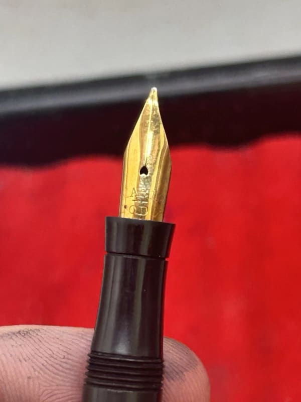 C1920'S Swan Safety Screw Cap Eyedropper 14Ct Gold NIB By Mabie Todd Small Size