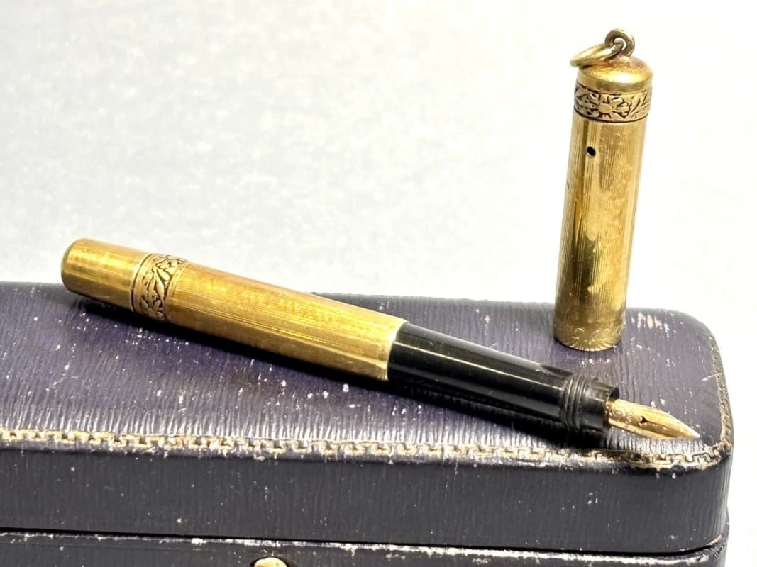 Montblanc Safety Pen Ring-Top Size 0 Nib Gold Overlay (Bfp553)