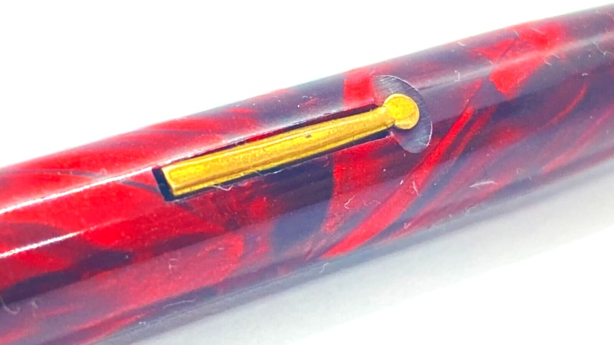 Vintage Onoto Junior Fountain Pen And Pencil Set In Bright Red 14K Medium NIB