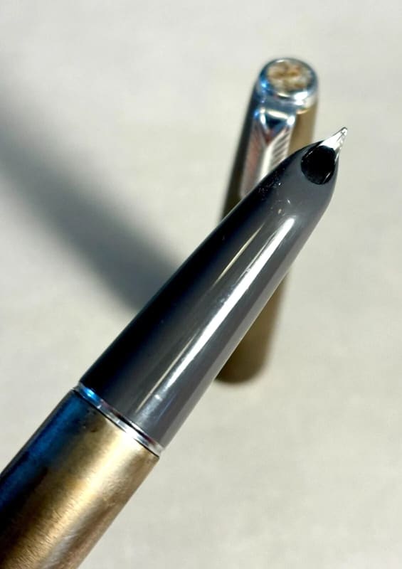 Parker 61 Flighter Argentina Aerometric Mother-Of-Pear<Wbr/>L Inlays &Titanium Patina