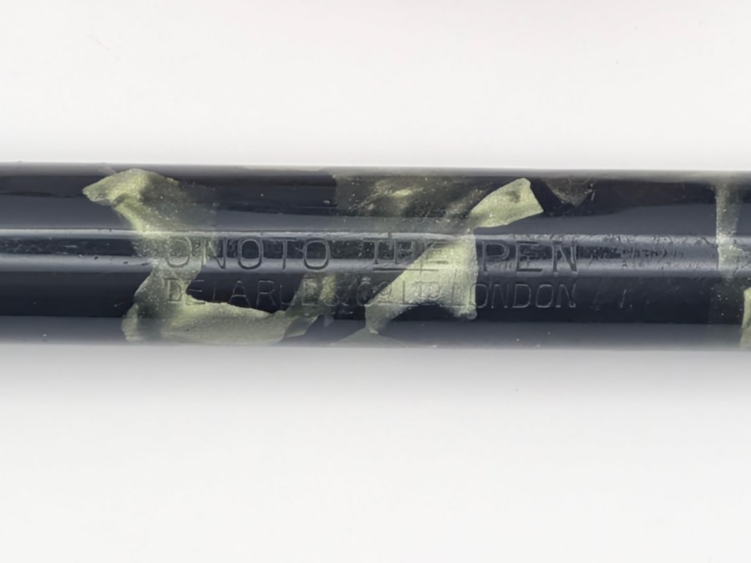 Vintage Onoto 5601 (De La Rue) Fountain Pen – Green Marbled Celluloid 1930's